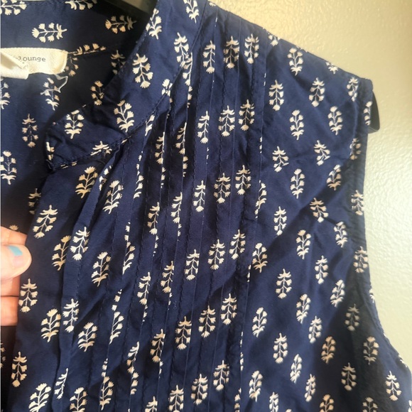 beachlunchlounge Navy Blue White Floral Sleeveless Flowy Boho dress size XL - Picture 5 of 11